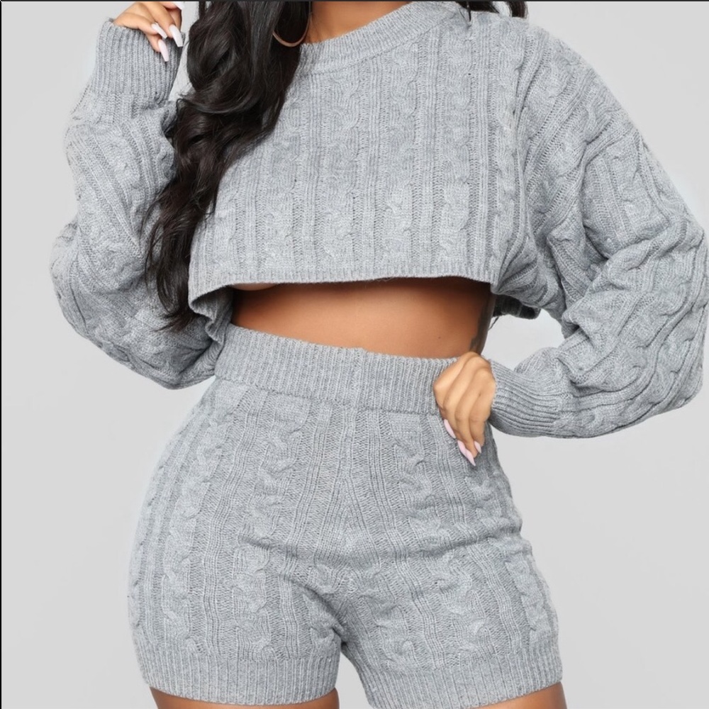 2 piece crop short set